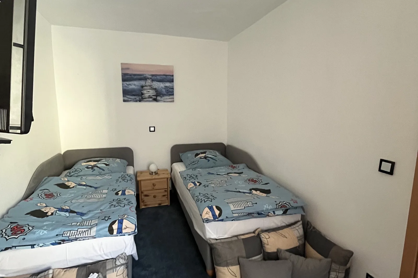 Ferienwohnung 6, Ferienhaus Ostsee YOLO: Kleines Schlafzimmer mit 2 Schlafliegen