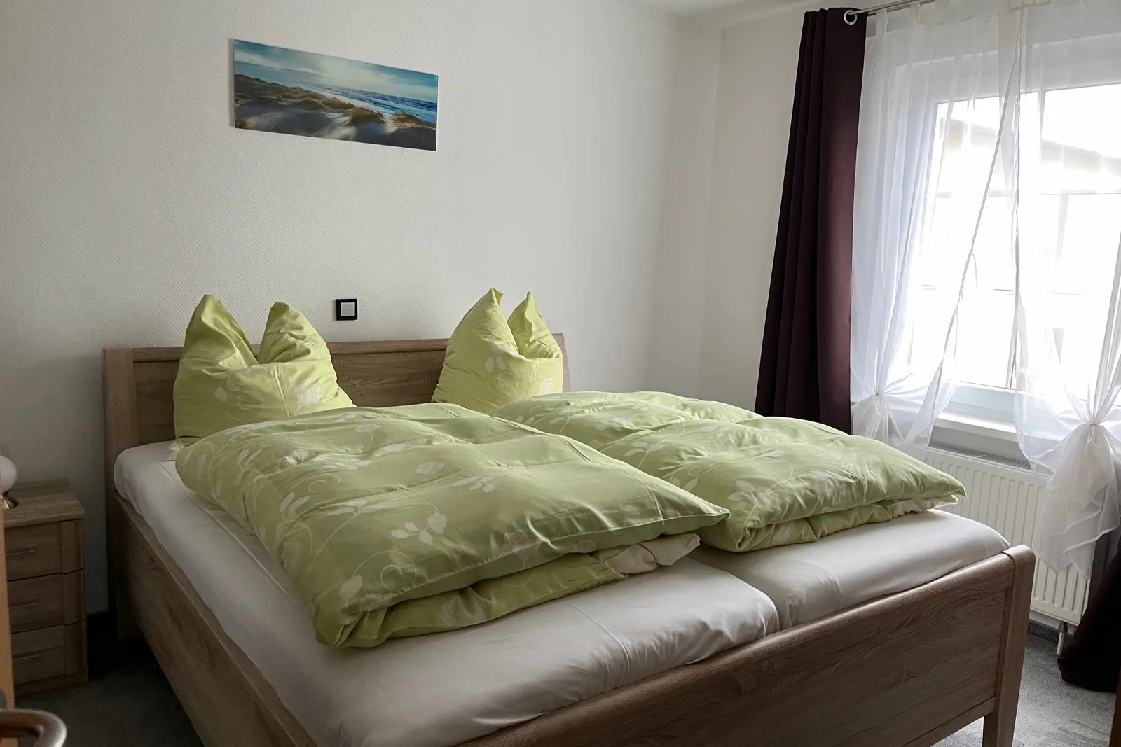Ferienwohnung 6, Ferienhaus Ostsee YOLO: Schlafzimmer mit Doppelbett
