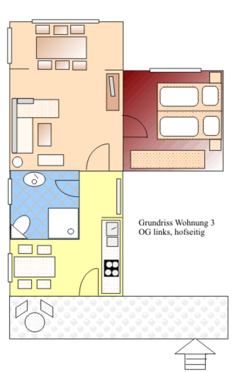 Grundriss der Ferienwohnung 3